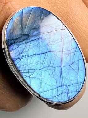 Large Labradorite Sterling Silver Ring